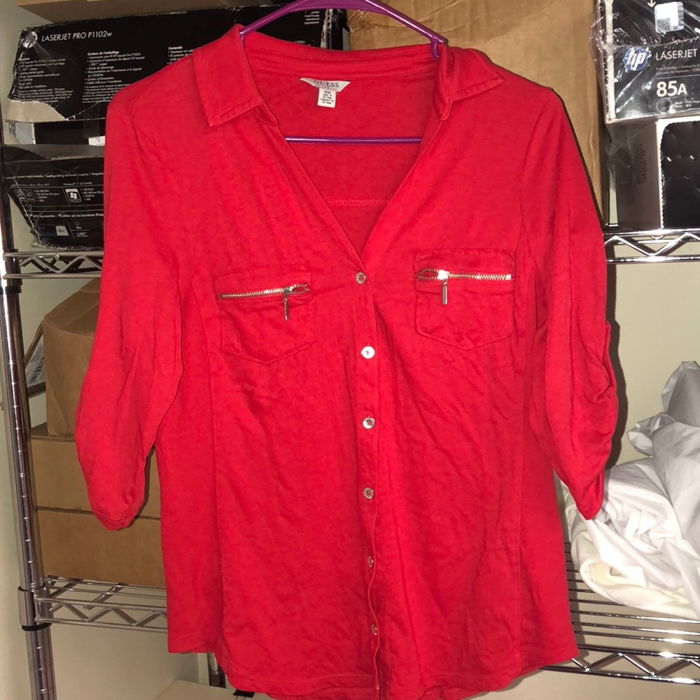 Guess button up T-shirt